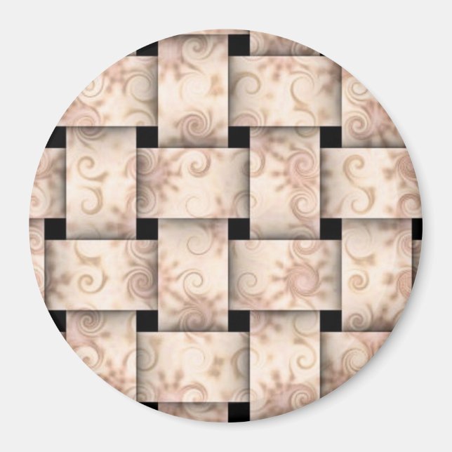 joli aimant de tissage rose (Devant)