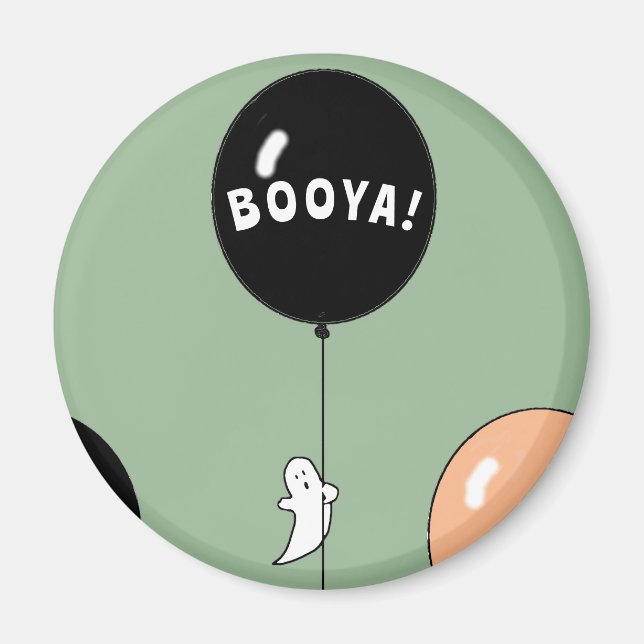 Joli aimant fantôme d'anniversaire Halloween (Devant)