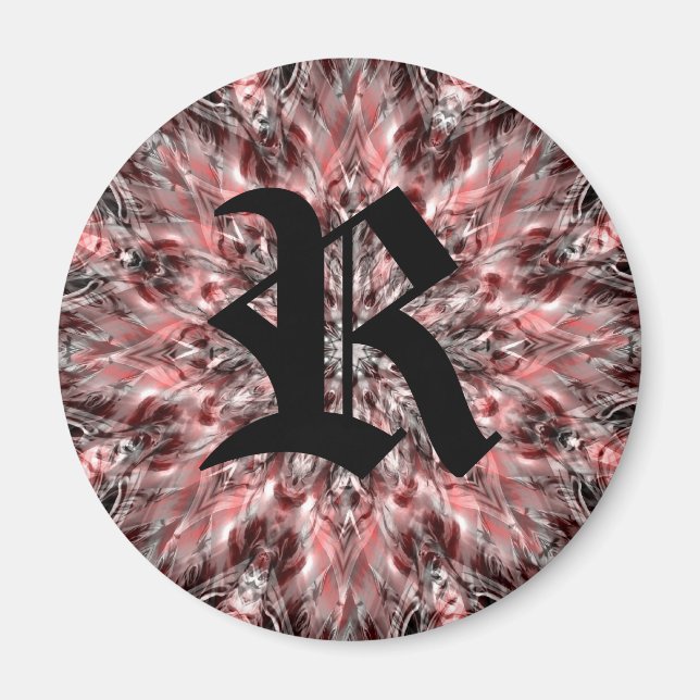 Joli aimant kaléidoscope pour votre monogramme (Devant)