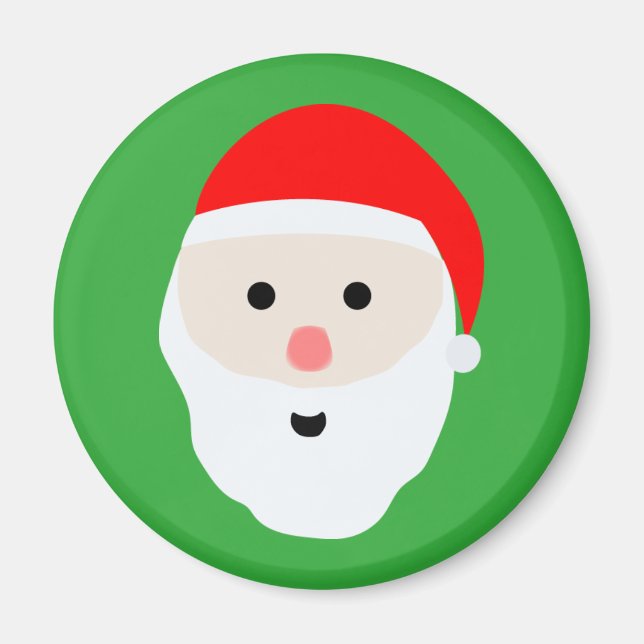 Joli aimant rond du Père Noël (Devant)