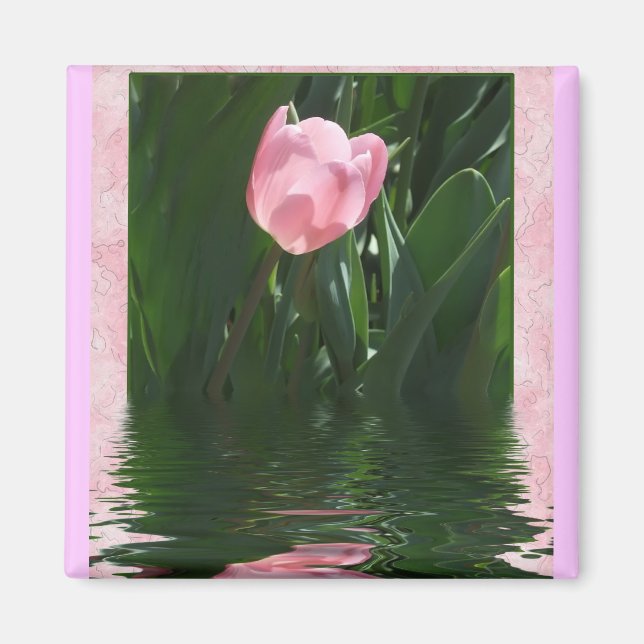 Joli aimant Tulipe Rose (Devant)