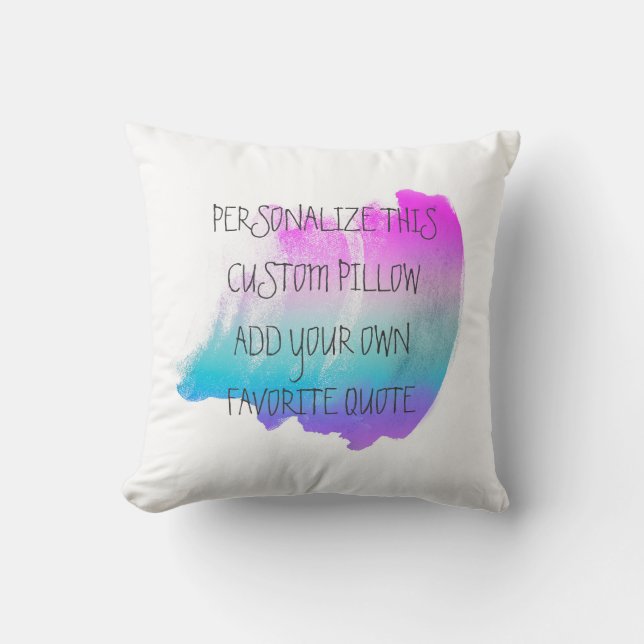 joli ajouter une citation coussin aquarelle abstra (Recto)