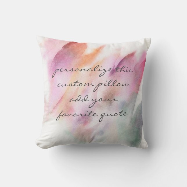 joli ajouter une citation coussin aquarelle abstra (Recto)