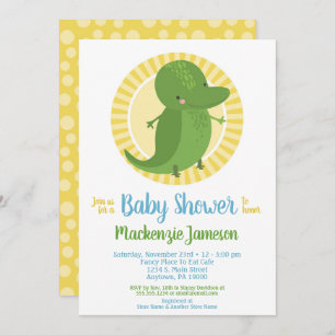 Joli Alligator Croc Baby shower neutre Invitation