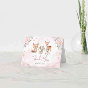 Joli animal d'hiver bébé fille douche carte de rem
