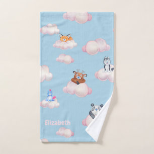 Joli Animaux Sur Les Nuages Monogramme Serviette E
