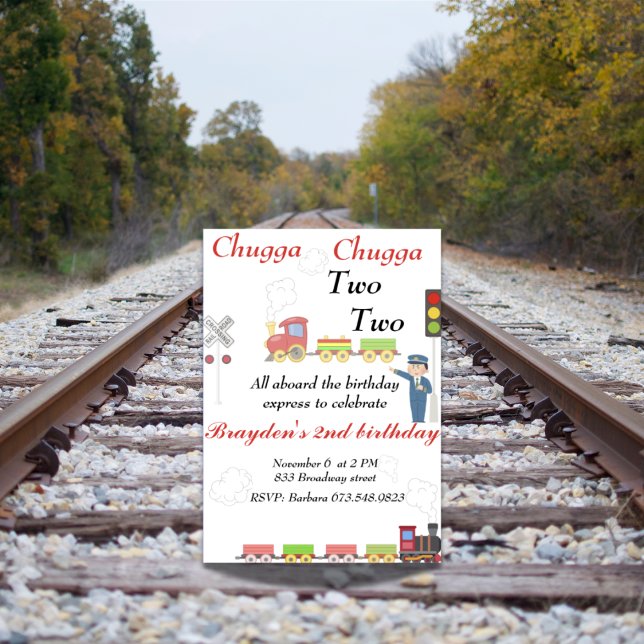 Joli anniversaire de train Invitation pour le deux (Créateur téléchargé)