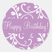 Joli Anniversaire Floral Vine Enveloppe Sticker
