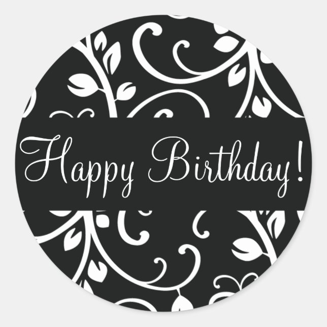 Joli Anniversaire Floral Vine Enveloppe Sticker (Devant)