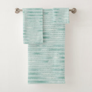 Joli Aqua Mint Glitzy Parties scintillant rayures