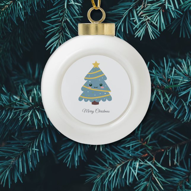 Joli arbre de Noël en céramique Ball Ornement (Cute Christmas Tree Ceramic Ball Ornament)