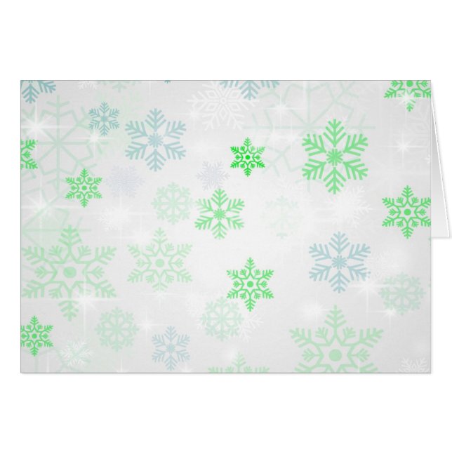 Joli Arrière - plan de flocon de neige Icy - Vert (Devant horizontal)