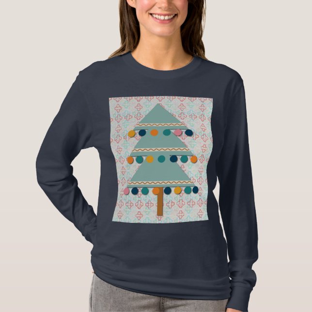Joli art de Noël rétro sur un T-Shirt (Devant)