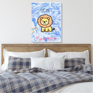 Joli Art Mural Lion | Décoration de Nursery Safari