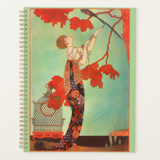 Joli Art Nouveau français Cage à oiseaux perroquet