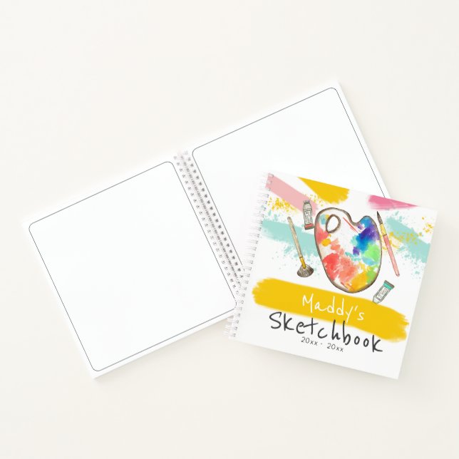 Joli artiste peinture cadeau enfant carnet de croq (Intérieur)