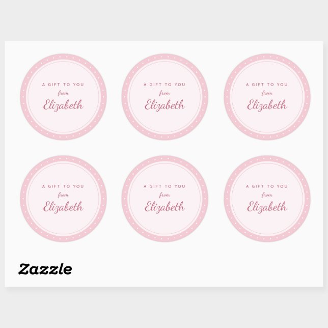 Joli autocollant de nom "Cadeau pour vous de" (Feuille)