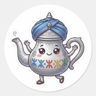 Joli autocollant de théière berbère marocaine Kawa