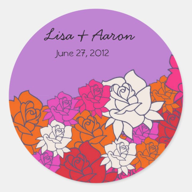 Joli autocollant Mariage Rose-3 (Devant)