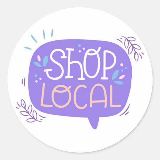Joli autocollant pour boutique locale (Devant)