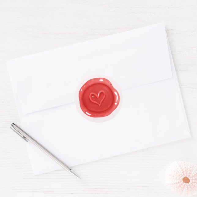 Joli autocollant rond pour la Saint-Valentin avec  (Enveloppe)