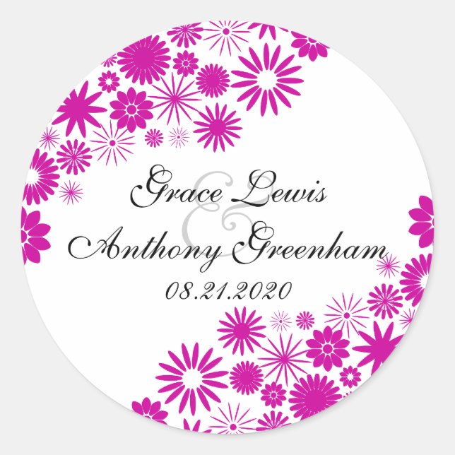 Joli Autocollants Fuchsia Florals (Devant)
