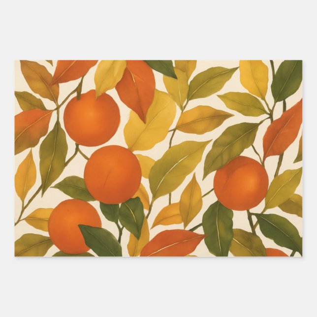 Joli automne automne Feuilles Orange Arbre (Devant 3)