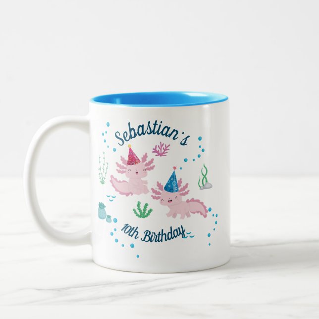 Joli Axolotl Birthday Boy Mug (Gauche)