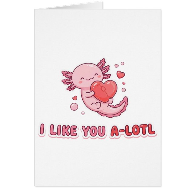 Joli Axolotl Saint-Valentin Je T'aime Beaucoup Pun (Devant)