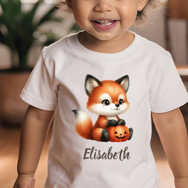 Joli Baby Fox avec Citrouille T-shirt personnalisé (Créateur téléchargé)