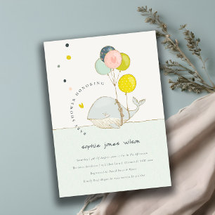 Joli Baby shower balloon sous-marin Invitation