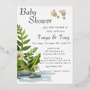 Joli Baby shower de jardin Foil Invitation