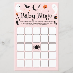Joli Baby shower d'Halloween rose Baby Bingo Jeu