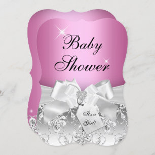 Joli Baby shower Diamond Bow rose Invitation