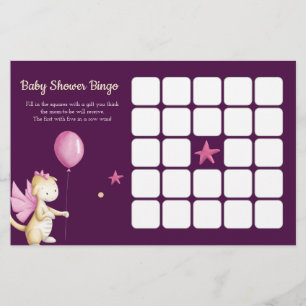 Joli Baby shower Dragon Bourgogne Bingo Jeu