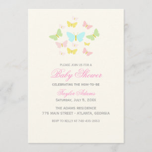 Joli Baby shower papillon Invitation