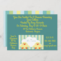 Joli Baby shower pour Twins Invitation avec Chicks