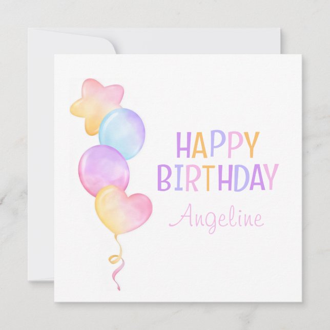 Joli ballon coloré Joyeux Anniversaire enfants (Devant)