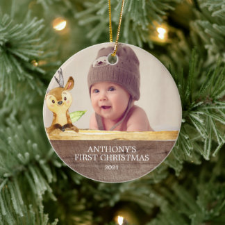 Joli bébé cerf 1ère photo décoration de Noël