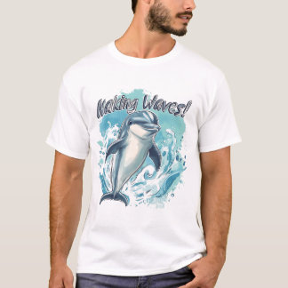 Joli bébé Dolphin T-shirt Design, Anim Océan Rétro