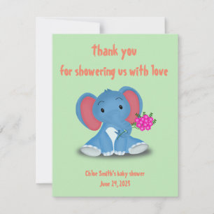 Joli bébé éléphant envoyer merci fleurs