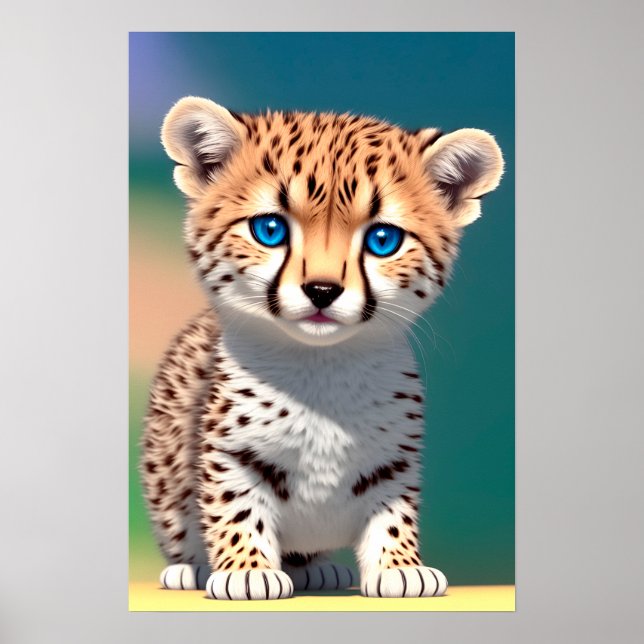 Joli bébé guépard pour enfants | Affiche 2:3 (Devant)