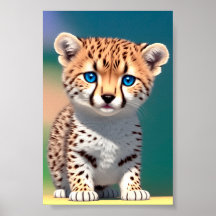 Joli bébé guépard pour enfants | Affiche 2:3