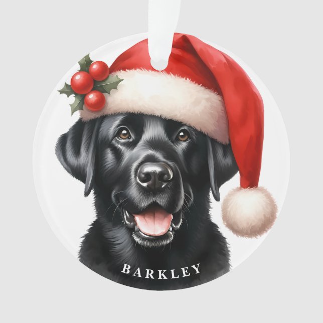 Joli Black Labrador Retriever Père Noël Chien Noël (devant)