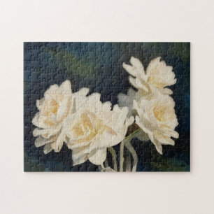 Joli Blanc Daffodil Fleurs Art Puzzle