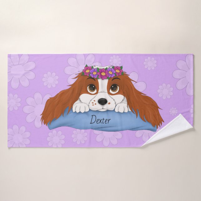 Joli Blenheim Cavalier de dessin animé  (Serviette de bain)
