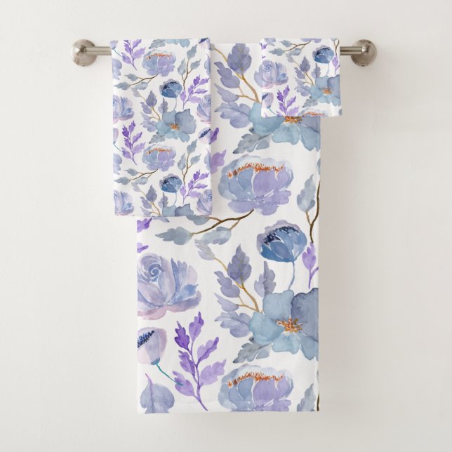 Joli bleu bleu Lilac Aquarelle Motif (En situation)