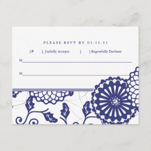 Joli bleu Floral RSVP