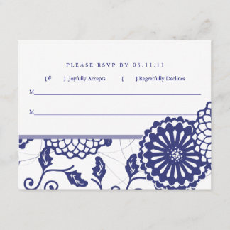 Joli bleu Floral RSVP