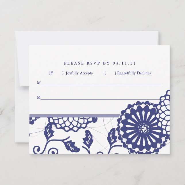 Joli bleu Floral RSVP (Devant)